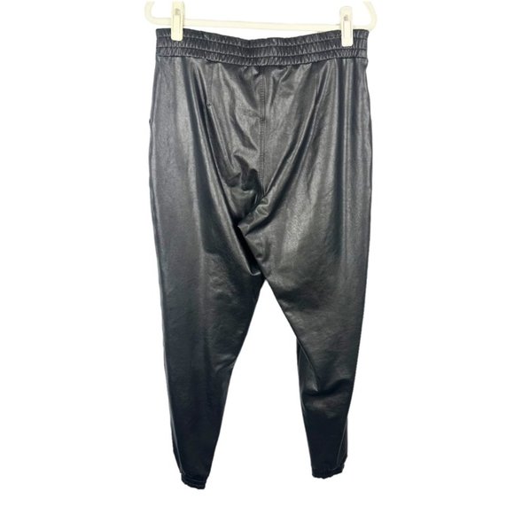 Spanx Womens Faux Leather Jogger Pants Black Size Large Pull On Elastic Waist - Picture 3 of 7